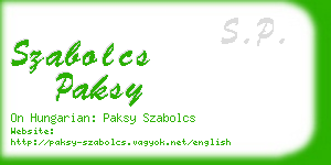 szabolcs paksy business card